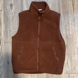 TNA Rich Brown Fleece Vest Aritzia